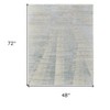 Blue Ivory And Silver Abstract Hand Knotted Distressed Area Rug - 3 of 4