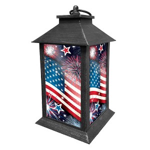 Briarwood Lane Summer 4th of July Lantern 13.5" x 5.5" x 5.5" Stars and Stripes For 4th of July Lantern - 1 of 3