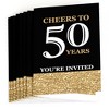 Big Dot of Happiness Adult 50th Birthday - Gold - Fill-In Birthday Party Invitations (8 count) - 2 of 4
