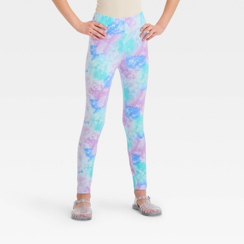 Girls' Tie-dye Leggings - Cat & Jack™ Aqua Blue Xl : Target