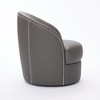 GDFStudio Alejandro Mid-Century Modern Top-Grain Leather Swivel Accent Chair with Rivet Detailing - 4 of 4