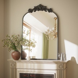 BEAUTYPEAK Vanity Wall Mirror Decorative Vintage Arched Bathroom Mirror Classic Designed Mirror - 1 of 4