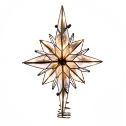 Kurt Adler 9-inch 10-light 8-point Gold Capiz Star Treetop : Target