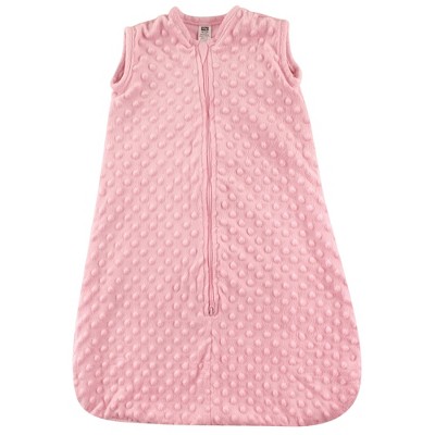 Hudson Baby Infant Girl Plush Sleeping Bag, Sack, Blanket, Light Pink Dot Mink, 0-6 Months