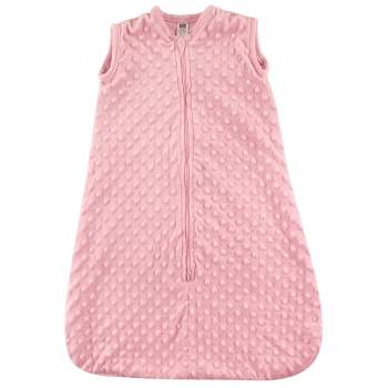Hudson Baby Infant Girl Plush Sleeping Bag, Sack, Blanket, Light Pink Dot Mink
