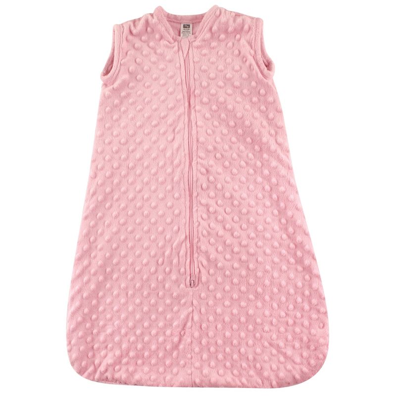 Hudson Baby Infant Girl Plush Sleeping Bag, Sack, Blanket, Light Pink Dot Mink, 1 of 3