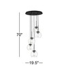 Possini Euro Design Black Pendant Chandelier 19 1/2" Wide Modern Clear Glass 5-Light Fixture for Dining Room Living House Home Foyer Kitchen Island - 4 of 4