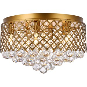 Elegant Lighting Tully 6 lights brass flush mount - 1 of 4