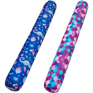 Jasonwell Inflatable Swim Pool Noodles, 2 Pack Large Fabric-Covered Noodles, Premium Buoyancy for Floating, Purple & Blue, Pool Accessories - 1 of 4