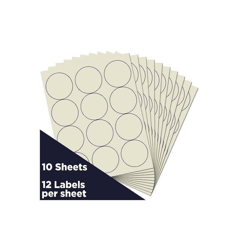 JAM Paper Circle Round Label Sticker Seals 2.5 Inch Diameter Ivory 120/Pack 147628590, 2 of 6