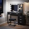 CAVINAS Vanity Desk Wooden Vanity with Charging Plug and USB Port, Upholstered Stool for Bedroom - 2 of 4
