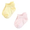 Hudson Baby Infant Girl Non-Skid No-Show Socks, Girl Asst Stripes - 4 of 4