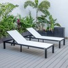 LeisureMod Marlin Patio Chaise Lounge Chair With Black Aluminum Frame Set of 2 - 4 of 4