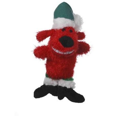Multipet Red Santa Loofa Plush Dog Toy with Squeaking Feature