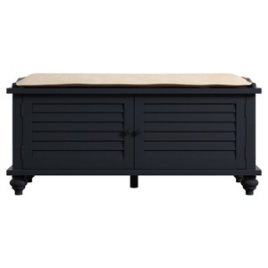 Jocelyn Cushioned Top Entry Way Bench With Storage - Midnight - Inspire Q, Black
