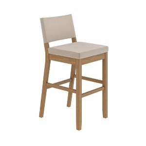 Nathan James Linus Counter Height Barstool: Modern Farmhouse Style, Rubberwood Frame, Polyester Upholstery - 1 of 4