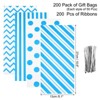 Unique Bargains 4 Patterns Cookie Candy Popcorn Treat Bags with Ribbon 200 Pcs - 2 of 4