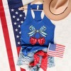 Simply Sage Market Women's Coquette Patriotic Cherries Graphic Racerback Tank - 3 of 3