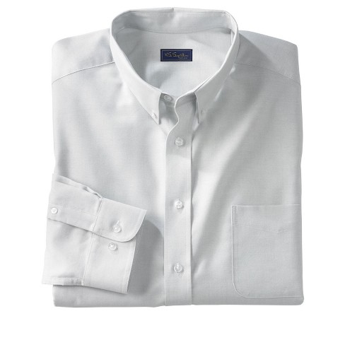 19 33/4 KS Signature by Kingsize Mens Big & Tall Wrinkle-Resistant Oxford Dress Shirt Big White 