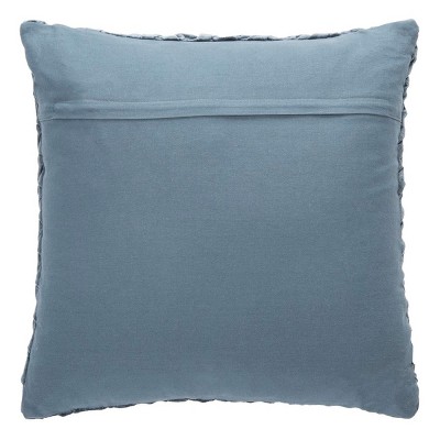 Dusty Blue Chevron Braided Texture 19" Square Throw Pillow