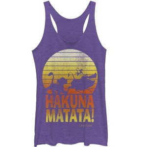 Women's Lion King Hakuna Matata Profile Racerback Tank Top - 1 of 3