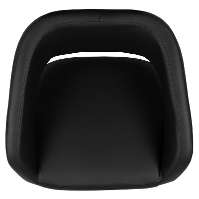 Erik 42'' Black Vinyl and Gold Modern Adjustable Barstool