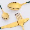REGALWOVEN Stainless Steel Mirror Polished Flatware Set with Supporting Shelf Silverware Set 24 Pieces - 3 of 4
