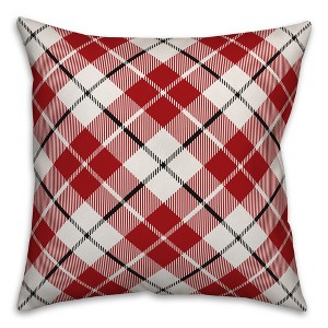 Creative Products Red Farmhouse Plaid 18x18 Indoor / Outdoor Pillow - 1 of 3