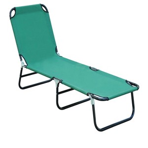 22"Foldable Outdoor Chaise Lounge Chair, 5-Level Reclining Camping Tanning Chair - 1 of 4