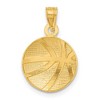 Black Bow Jewelry 14k Yellow Gold Satin and Textured Basketball Pendant, 13mm - 3 of 4
