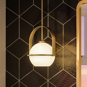Urban Ambiance Luxury Mid-Century Modern Pendant 12.375''H x 9.375''W,  Brushed Bronze Finish,  Albuquerque Collection, UHP4342 - 1 of 4