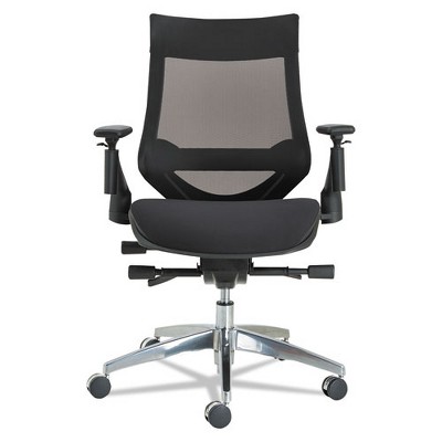 Black Mesh and Fabric Executive Chair with Adjustable Arms
