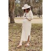 PinkBlush Beige V-Neck Ribbed Maternity Sweater Dress - 3 of 4