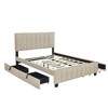 YOOCOZZ Queen Size Velvet Upholstered Platform Bed with 2 Storage Drawers and Twin XL Trundle - 3 of 4