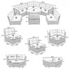 DSVIMOY Outdoor Furniture, Daybed, Rattan Sectional Furniture Set with Cushions and Center Table for Patio, Beige, 84.6"*84.6"*30.7" - 3 of 4