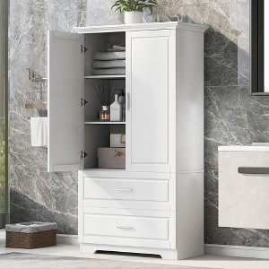 NicBex Tall Bathroom Storage Cabinet with Doors,Storage Cabinet with Drawers,Bathroom Floor Cabinet with Adjustable Shelves for Bathroom,Office - 1 of 4