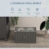 23'' Elevated Dog Bowls with Storage Cabinet,Raised Feeder Station with 44L Bin,Stainless Steel Bowls for Large Dogs–LAOTIES - 4 of 4