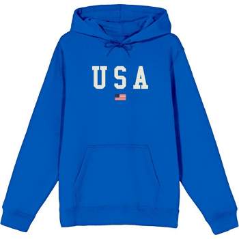 Americana USA Flag Long Sleeve Adult Hooded Sweatshirt
