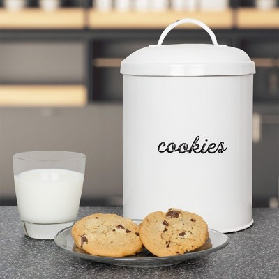White Ceramic Retro Cookie Jar with Airtight Seal