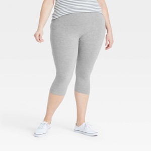 Women's High-Waist Cotton Blend Seamless Capri Leggings - A New Day™ - 1 of 2