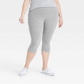 Women's High-waist Cotton Blend Seamless Capri Leggings - A New