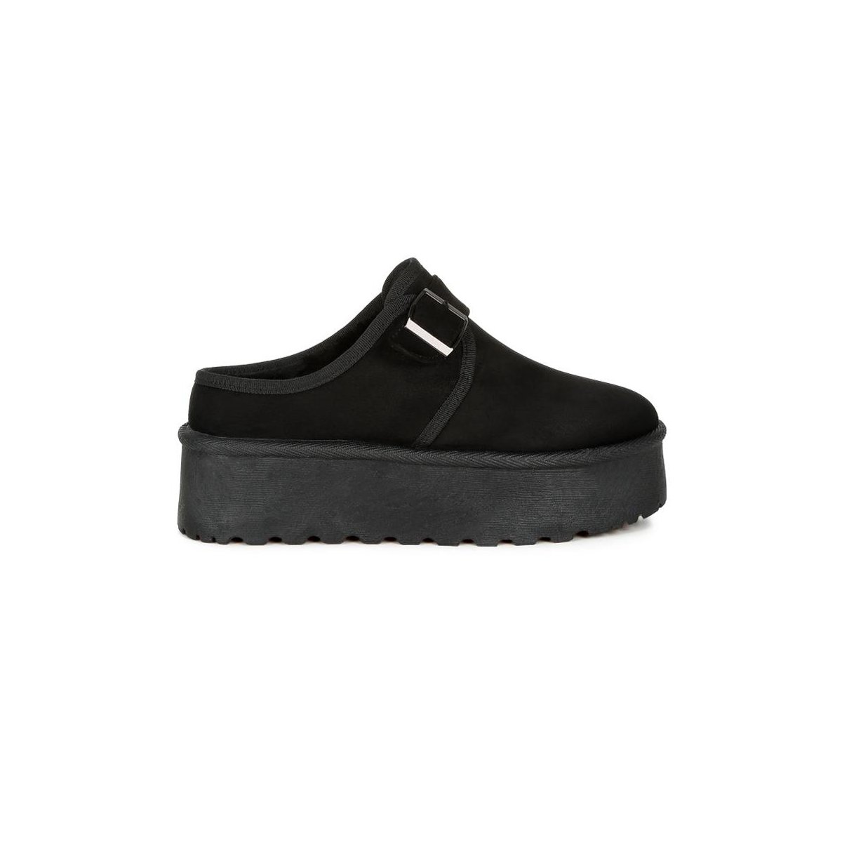 Обувь London Rag Womens Mayfield Buckle Strap Fur Platform Classic Slip-On 8 — фото 2