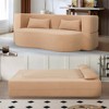 2-in-1 Convertible Sofa Bed,Full Size Folding Loveseat Couch with Soft Teddy Fabric, No Assembly Needed,with 2 Pillows, Space-Saving Futon - 4 of 4