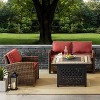 3pc Bradenton Outdoor Steel Fire Pit Set Sangria/Weathered Brown - Crosley - 3 of 4
