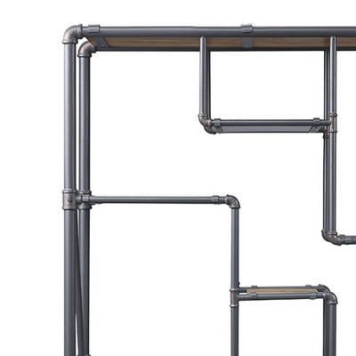 Brantley Antique Oak and Sandy Gray Industrial Bookshelf