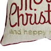 Whisen Embroidered Christmas Throw Pillow, 14x20" Velvet Lumbar Cushion with Green Holiday Accents - 4 of 4