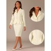 INSPIRE CHIC Women's Business Long Sleeve Notched Lapel Peplum Blazer Pencil Skirt Suit Set 2 Pcs - 2 of 4