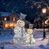 CIPACHO Set of 2 Lighted Top Hat Snowman Decor - 2D Pre-lit with 80 Warm White LEDs (Indoor/Outdoor Xmas) - 4 of 4