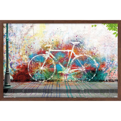 Trends International Ghost Bike Framed Wall Poster Prints Mahogany ...