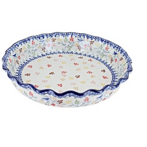 Blue Rose Polish Pottery 636 Ceramika Artystyczna Pie Plate - 1 of 1